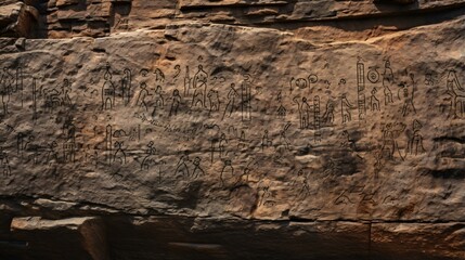 Obraz premium A ancient stone with inscriptions