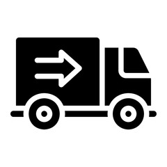 delivery truck glyph icon