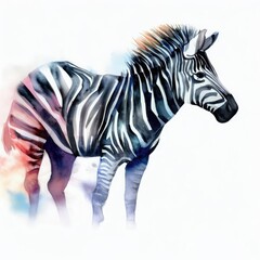 Watercolor zebra Creative AI design.	