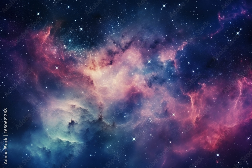 Poster hd wallpaper of colorful space stars galaxy nebula 3d rendering generative ai