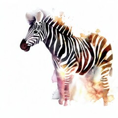 Watercolor zebra Creative AI design.	