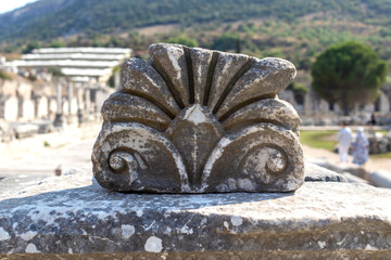 lotus on stone. ancient greek design.