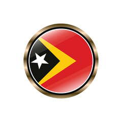 Timor-leste flag circle button vector template, trendy, collection, logo, design