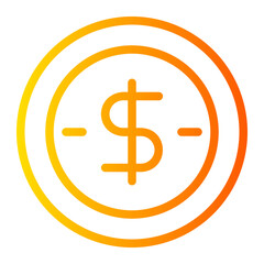 Obraz premium coin gradient icon