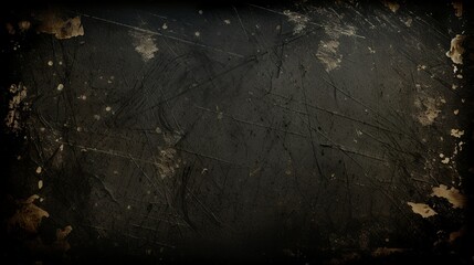 Grunge black pale white wall texture old vintage worn wallpaper with scratches and dirt