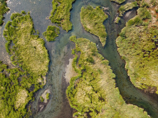 Nature abstract pattern of swampy wetland creek