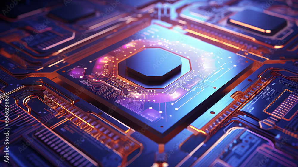 Poster integrated microchip. generative ai