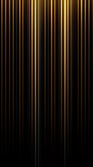 Golden lines in different shiny lights, vertical gold hue stripes on a black wallpaper, card, banner. Industry and business luxury background.