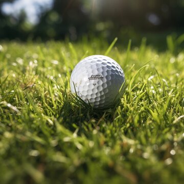 Close up of a golf-ball on course