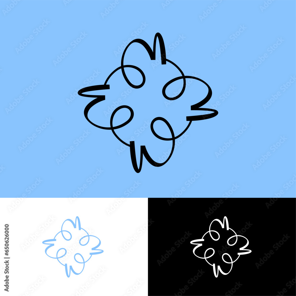 Poster w logo. monogram consists of letters w with decorative elements. elegant monogram as ornament.