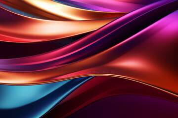 Abstract colorful metallic wavy background