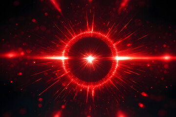 Red lens flare. Magic spell effect. Colorful light overlay. Glowing neon ring.  - obrazy, fototapety, plakaty