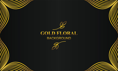 beautiful elegant gold floral background with floral and leaf ornament