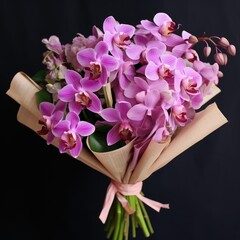 Wedding bouquet made of orchid flower, Wedding bridal bouquet flower arrangement