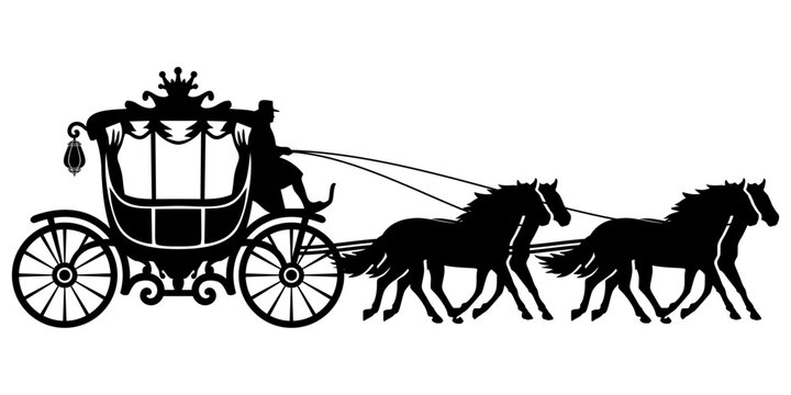 horse drawn carriage vector