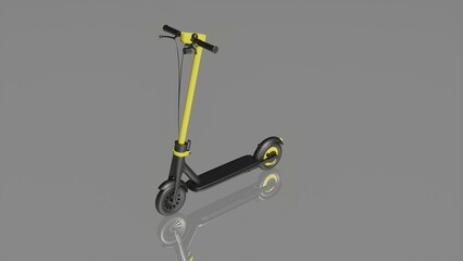 Electric Scooter. Electric Scooter on a grey background. Electric transport. eco-friendly electric scooters.3d render