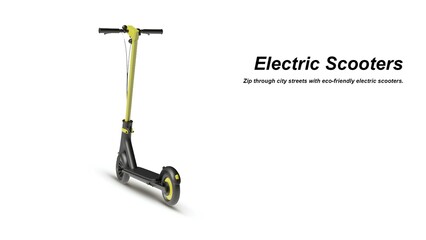 Electric Scooter. Electric Scooter on a white background, isolated. Electric transport. eco-friendly electric scooters.3d render