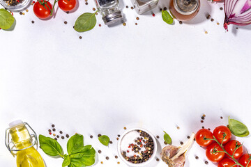 Cooking ingredient white table background