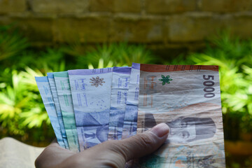 Photo with finance concept, Indonesian currency rupiah currency