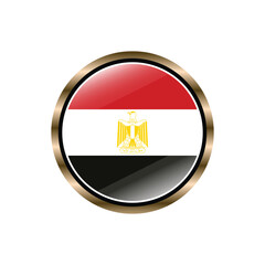 Obraz premium Egypt flag circle button vector template, trendy, collection, logo, design