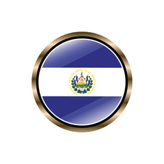 Fototapeta premium El Salvador flag circle button vector template, trendy, collection, logo, design
