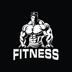 fitness Vector Mascot Logo Design icon	