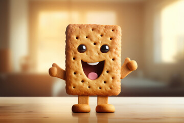 Biscuit character for Restaurant menus and websites, Food packaging, Food advertising campaigns, Children's books and magazines, Educational materials for schools, Fine art, AI Generative