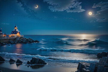 moonlit beach