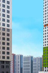 Fototapeta na wymiar Modern high-rise building, new buildings. Residential complex, vertical image