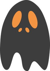 ghost icon, halloween black and orange theme elements.