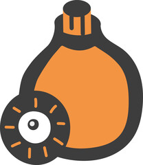 poison icon, halloween black and orange theme elements.