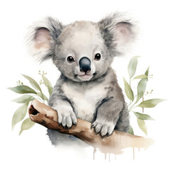 Koala illustration on white background Ai Generative