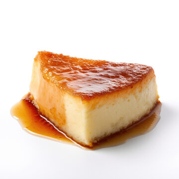Quesillo on white background AI Generative