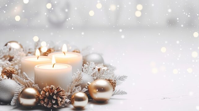 christmas background with candles.