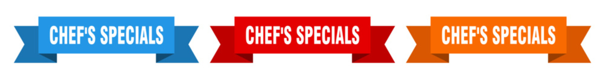 chef's specials ribbon. chef's specials isolated paper sign. banner