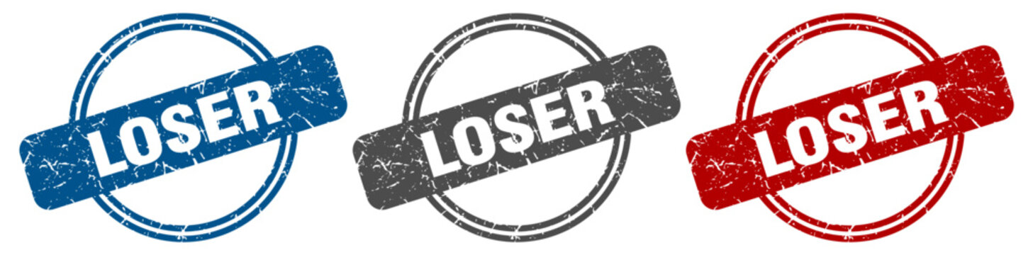 loser stamp. loser sign. loser label set