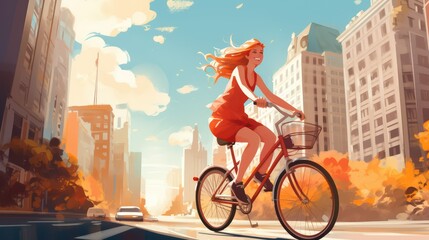 women riding a bicycle