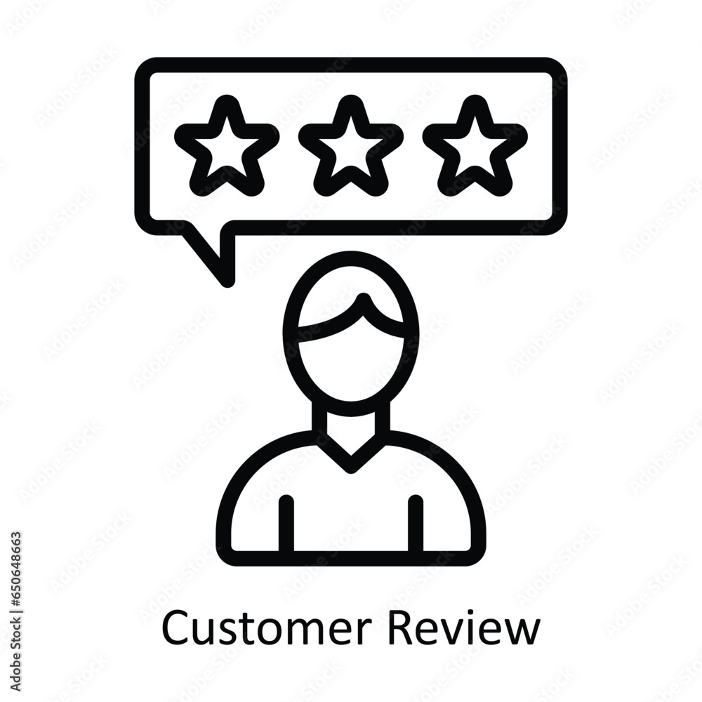 Poster customer review vector outline icon design illustration. web store symbol on white background eps 10