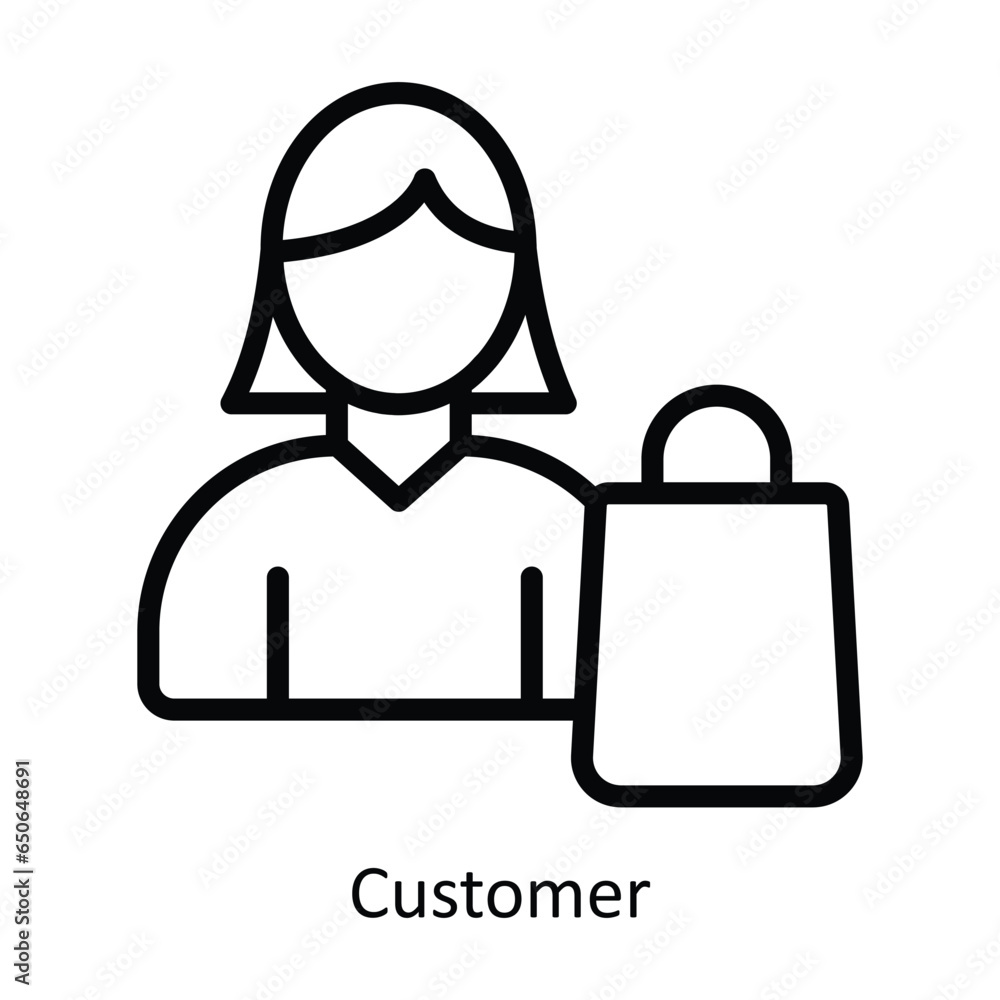 Poster customer vector outline icon design illustration. web store symbol on white background eps 10 file