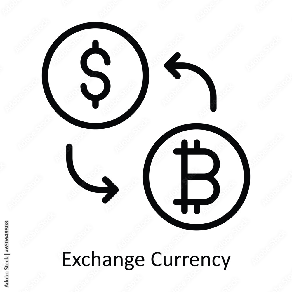 Aufkleber exchange currency vector outline icon design illustration. web store symbol on white background eps 