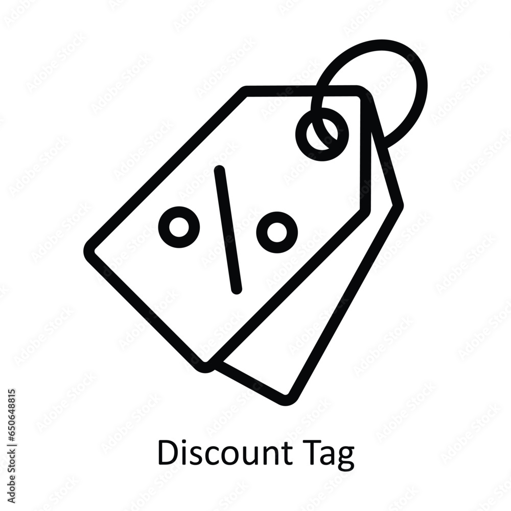 Poster discount tag vector outline icon design illustration. web store symbol on white background eps 10 fi