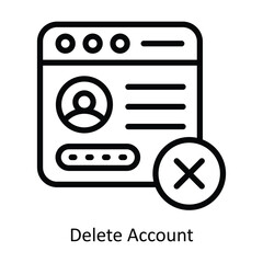 Delete Account vector  outline Icon Design illustration. Web store Symbol on White background EPS 10 File 