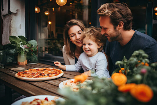 A happy family enjoys a delicious meal together, sharing smiles and love in their cozy home......