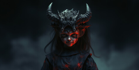 red devil child, demon child halloween hd wallpaper