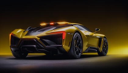 Futuristic Vision of a Sports Car. Vehicle of the Future. Generative AI.