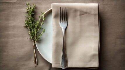 table napkins with cutlery.