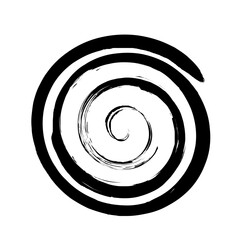 Naklejka premium Spiral Line Abstract Grunge Brush Stroke