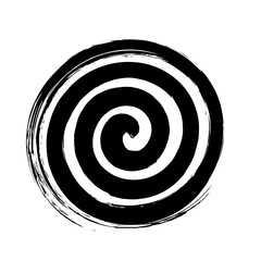 Naklejka premium Spiral Line Abstract Grunge Brush Stroke
