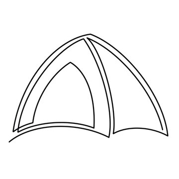 recommend clip art: Vector continuous one line camping tent illustration