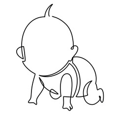 Vector continuous one line baby illustration